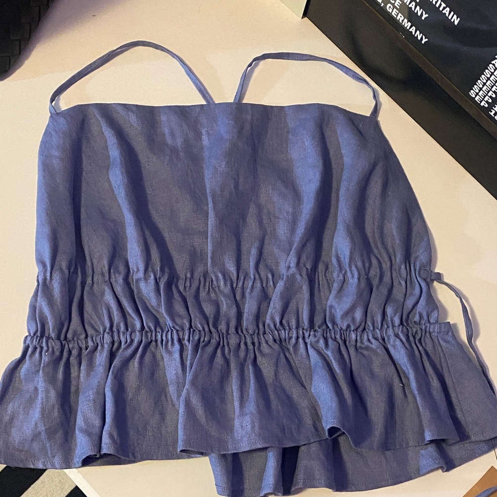 Reformation Blue Crop Top